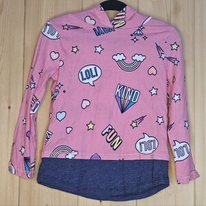 2T Garanimals Pink Graphic Kids Hooded Long Sleeve Shirt